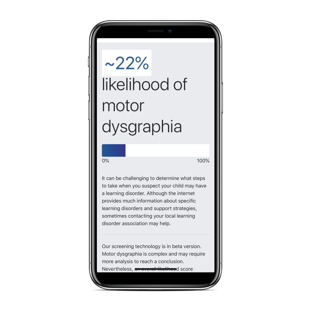 Dyscreen report screenshot